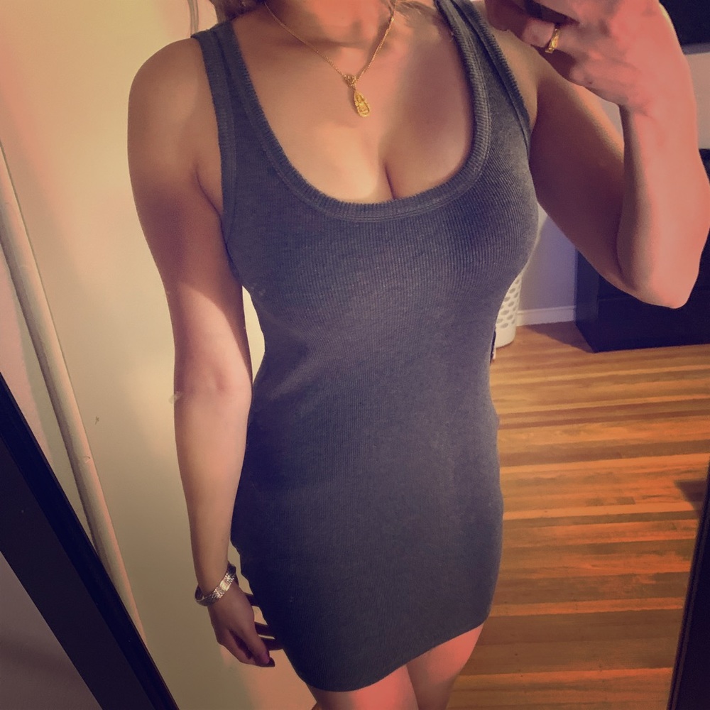 Grey thick tank top dress